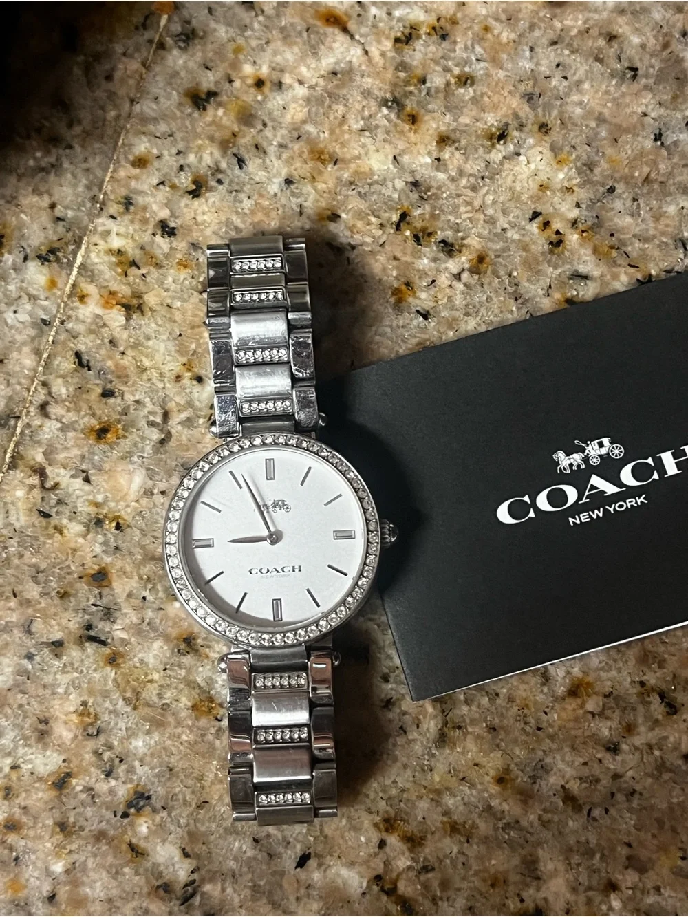 Coach Silver-Tone Crystal Accent Women's Watch